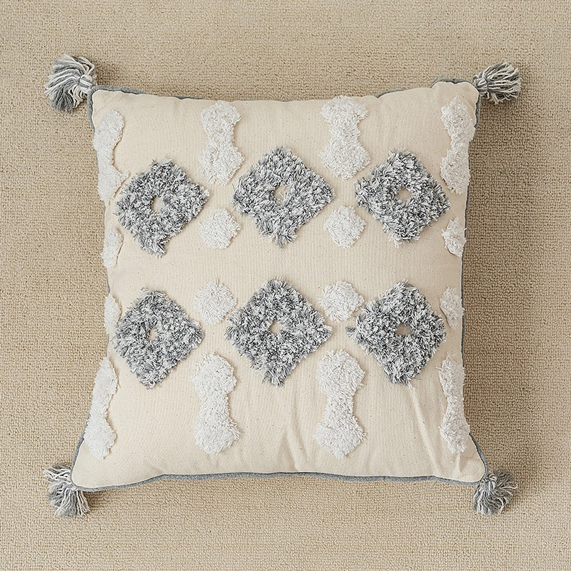 Handmade Cotton Moroccan Tufted Pillow Sofa Cushion - Harmony Gallery