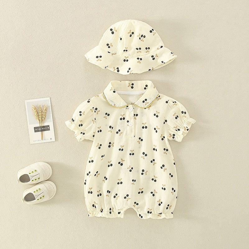 Thin One-Piece Suit Full Moon Summer Baby Girl's Romper