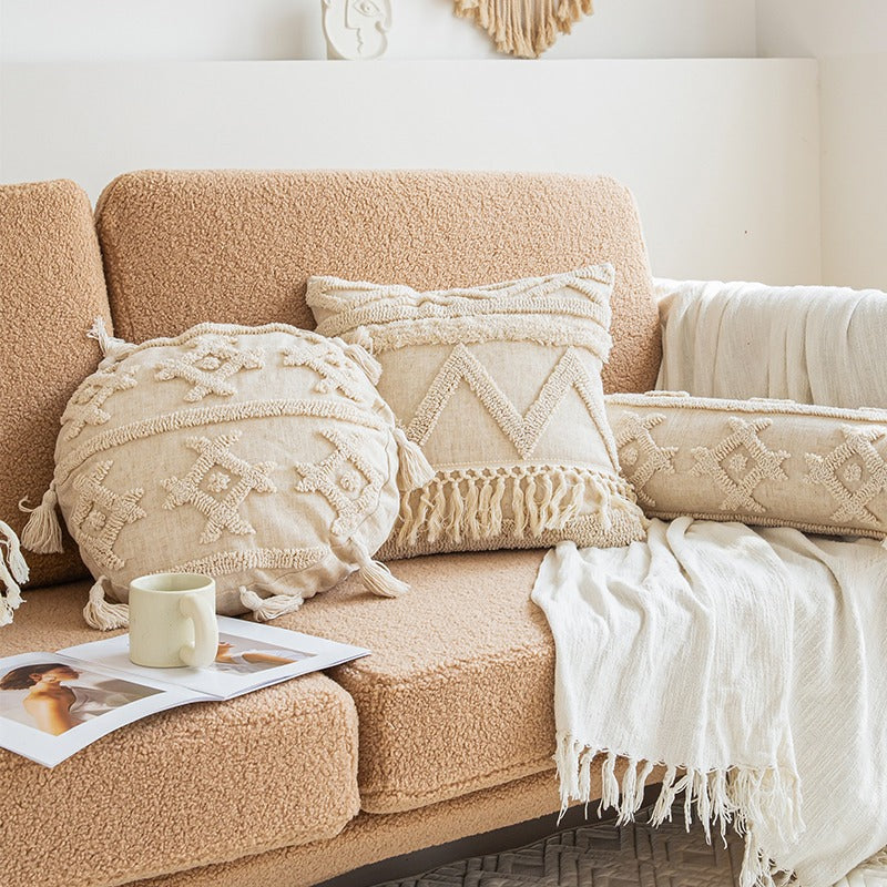 Bohemian Handmade Tassel Embroidery Living Room Cushion - Harmony Gallery