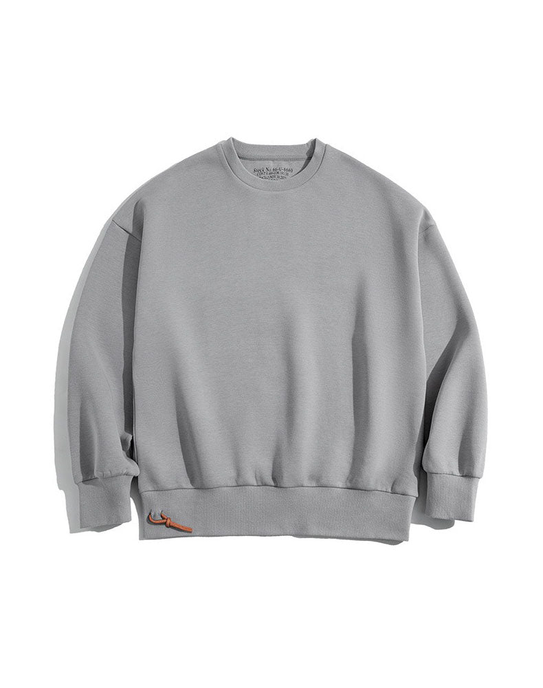 Cotton Tooling Retro Drop-Shoulder Round Neck Men's Sweater