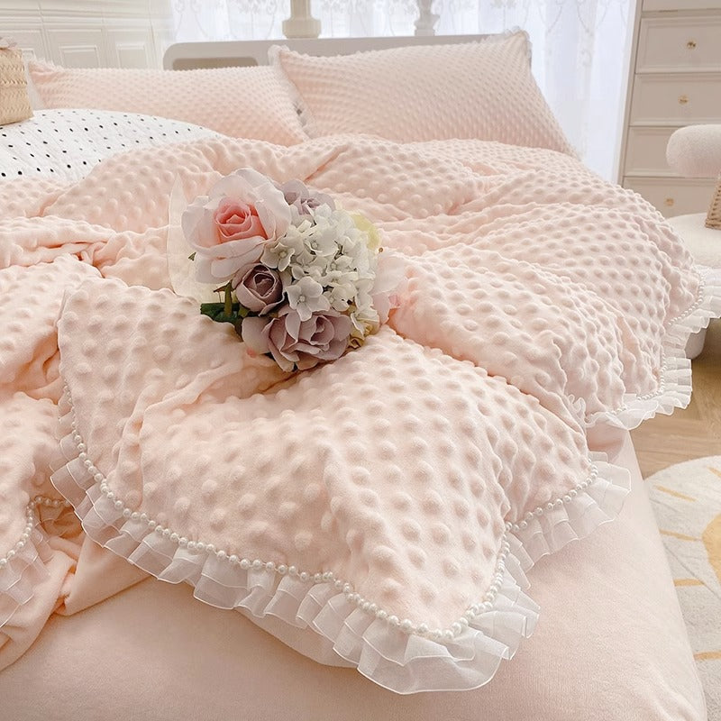 Princess Winter Milk Four-Piece Double-Sided Velvet Bed Set