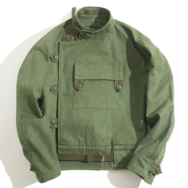 Vintage Swedish Retro Hunting Army Green Men's Coat - Harmony Gallery
