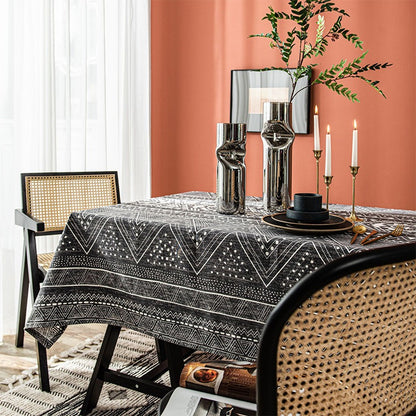Retro Ethnic Cotton Black Living Room Coffee Tablecloths