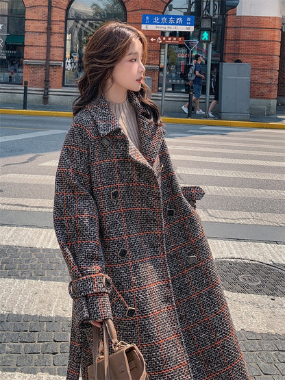 Coarse Mid-Length Casual Fashion Woolen Women's Coat