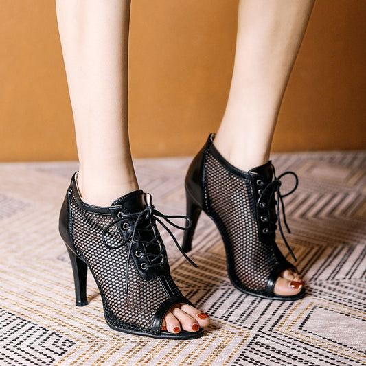 Lace-Up Open Toe Summer High Heels Women's Shoes