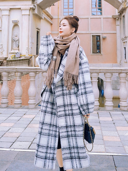 French Winter Hepburn Style Loose Woolen Women's Coat