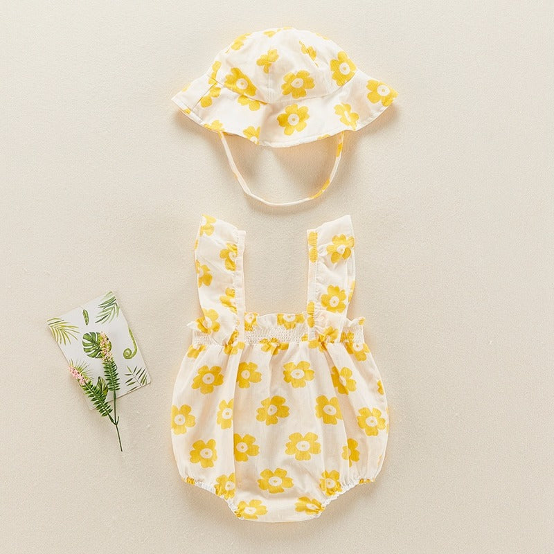 Summer Floral Thin Bodysuit Baby Girl's Romper - Harmony Gallery