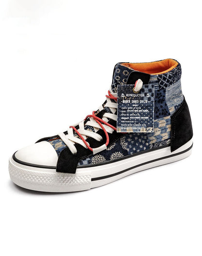 Autumn High-Top Printing Casual Cashew Unisex Canvas Shoes