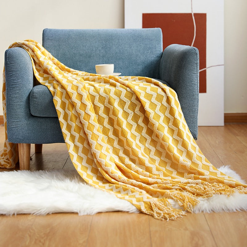 Multifunctional Knitted Nordic Style Decoration Sofa Blanket
