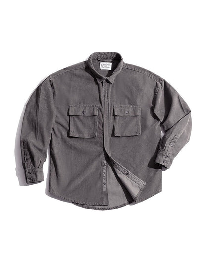 Retro Loose Casual Lapel Corduroy Jacket Men's Shirt - Harmony Gallery