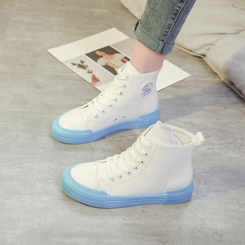 High-top Canvas All-Match Casual Board Women's Shoes - Harmony Gallery