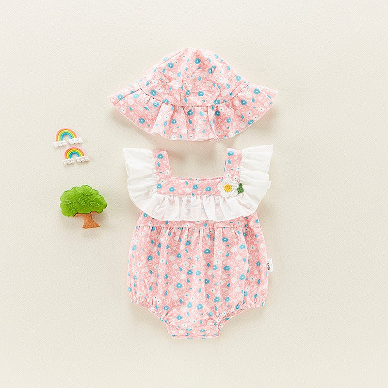 Triangle Summer One-Piece Wrap Dress Baby Girl's Romper