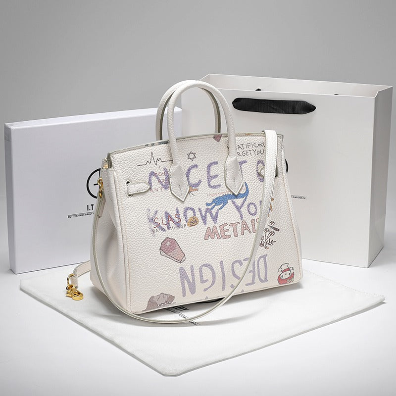 Brooklyn Trendy Graffiti Platinum Women's Handbag