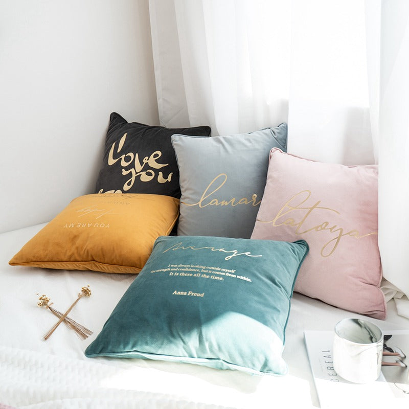 Light Luxury Nordic Velvet Living Room Lumbar Cushion