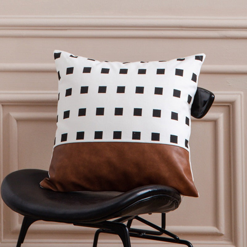 Simple Modern Nordic Leather Stitching Sofa Cushion - Harmony Gallery