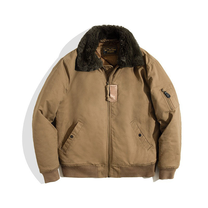 Bomber jacket outlet with fleece collar