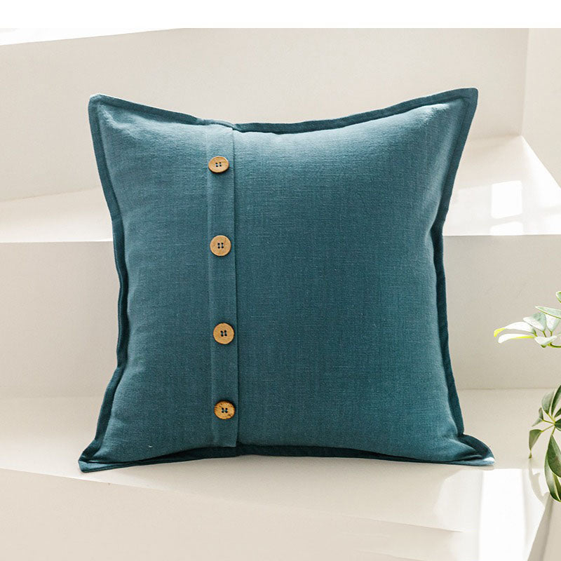 Cotton Linen Coconut Button Living Room Sofa Cushion - Harmony Gallery