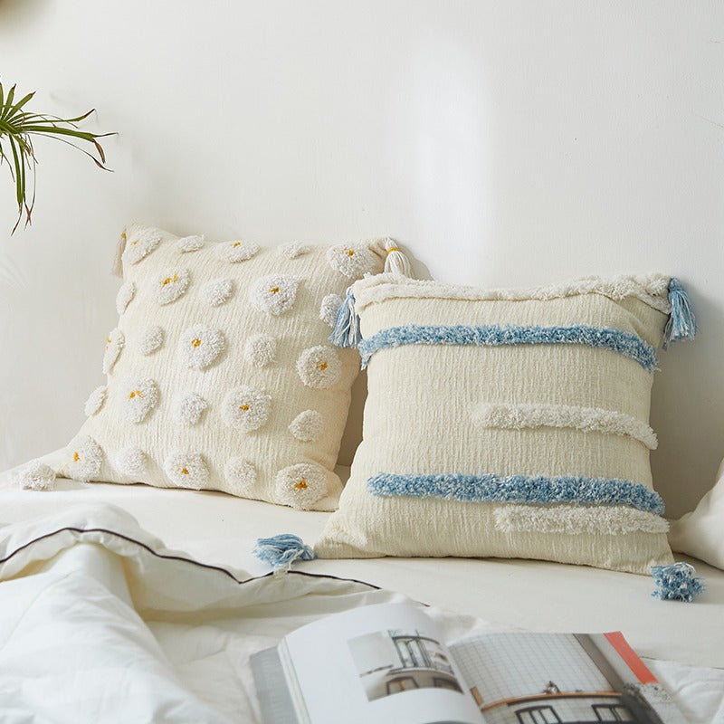 Handmade Bohemian Style Indian Tufted Pillow Cushion - Harmony Gallery