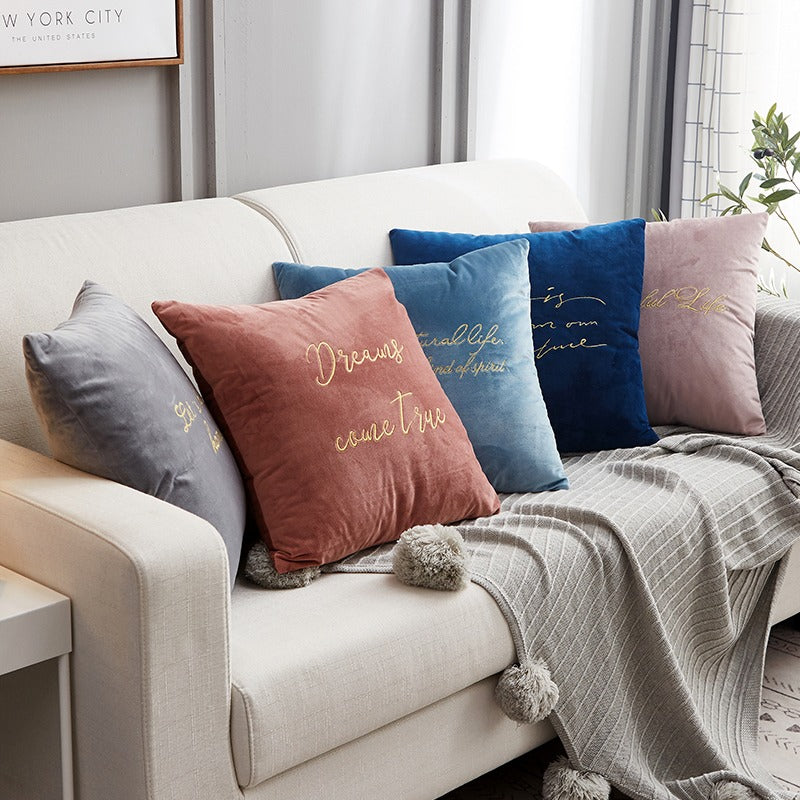 Nordic Light Luxury Velvet Sofa Living Room Cushion