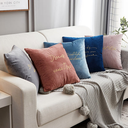 Nordic Light Luxury Velvet Sofa Living Room Cushion - Harmony Gallery