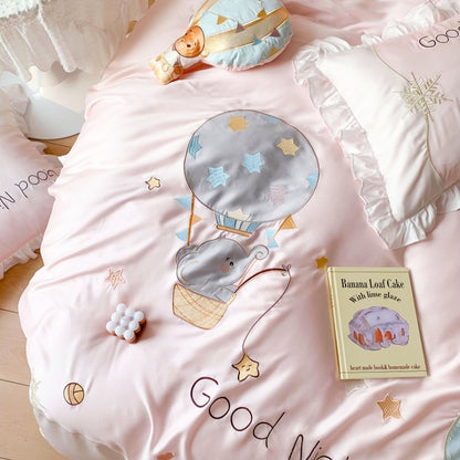 Cute Little Elephant Tencel Four-Piece Bed Set
