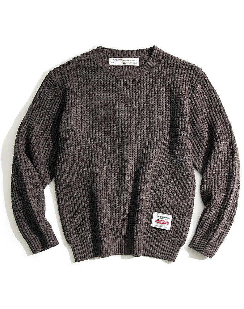 Tooling Retro Loose Round Neck Woolen Men's Sweater - Harmony Gallery