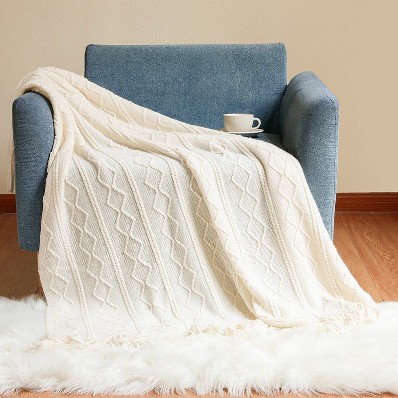 Simple Knitted Bedside Decoration Sofa Blanket - Harmony Gallery