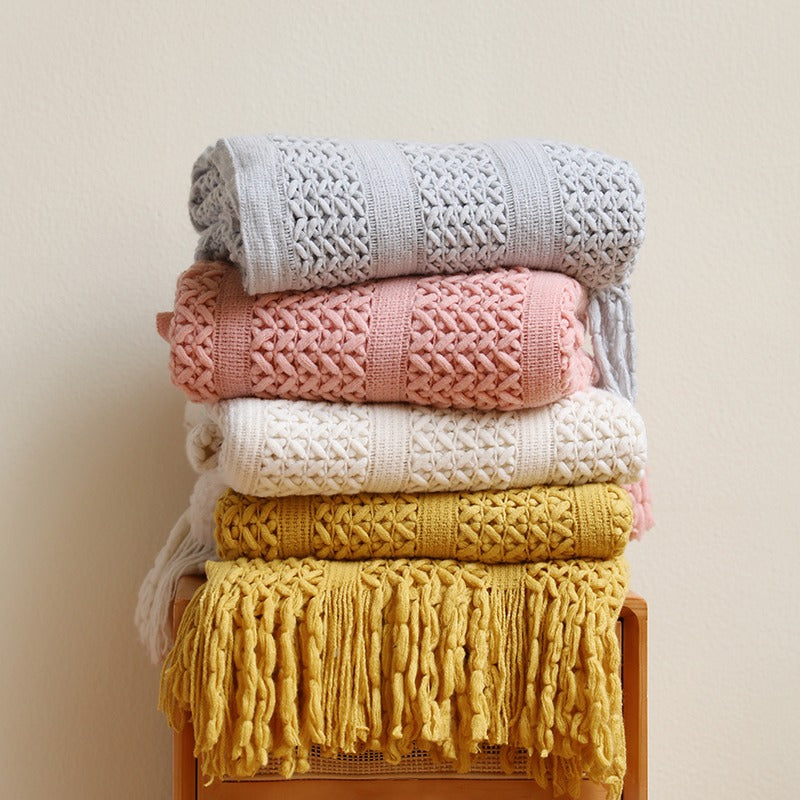 Simple Knitted Nordic Style Sofa Decoration Blanket - Harmony Gallery
