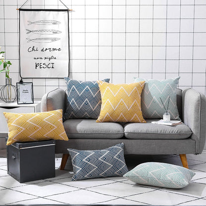 Rectangular Nordic Cotton & Linen Sofa Living Room Cushion