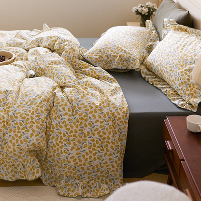 Floral Cotton Spring Breeze Retro Four-Piece Bed Set