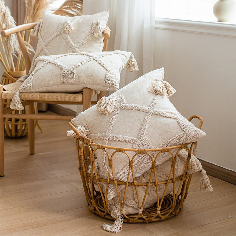 Ethnic Handmade Tassel Living Room Sofa Cushion - Harmony Gallery