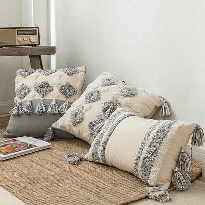 Handmade Cotton Moroccan Tufted Pillow Sofa Cushion