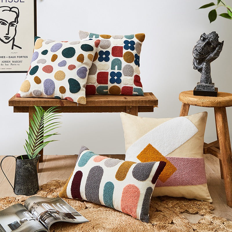 Nordic Cotton Towel Embroidery Living Room Sofa Cushion