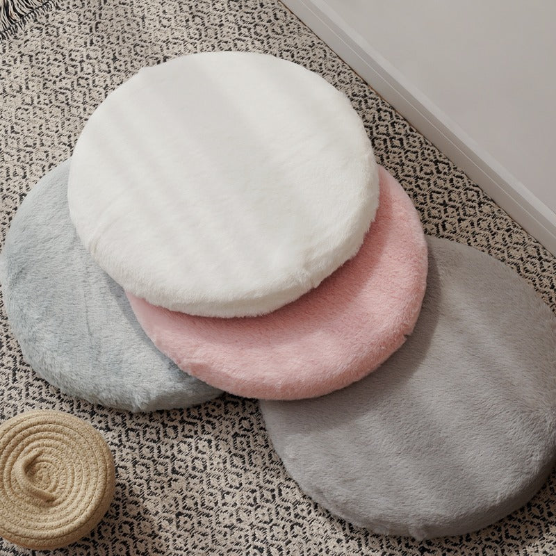 Foam Warm Rabbit Velvet Futon Round Chair Cushion - Harmony Gallery