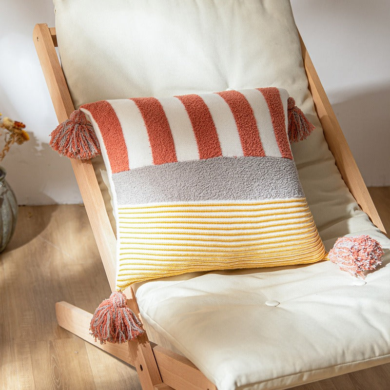 Wind Plush Tufted Pillow Living Room Sofa Cushion