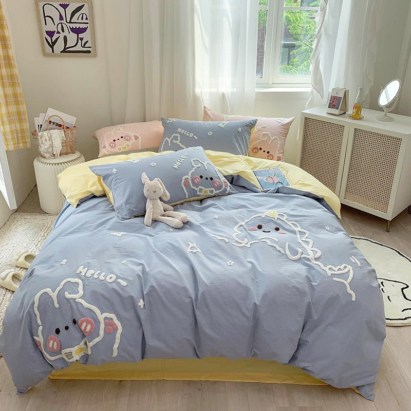 Cute Washed Cotton Disney Stitch Four-Piece Bed Set – Harmony Gallery