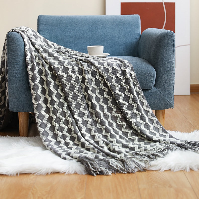 Multifunctional Knitted Nordic Style Decoration Sofa Blanket - Harmony Gallery
