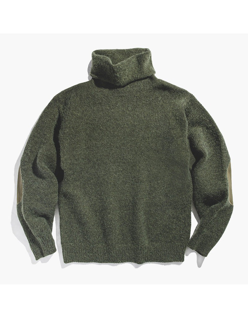 Cashmere Mohair Retro Knitted High Neck Men's Sweater - Harmony Gallery