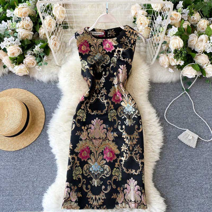 Adorable Luxury Embroidery Jacquard Women's Dress