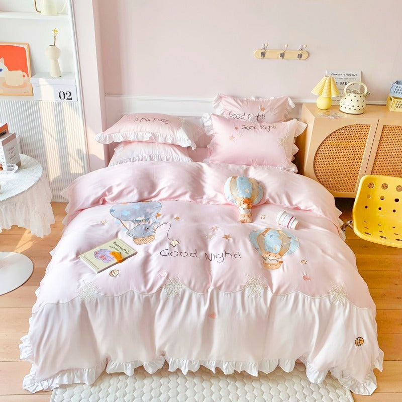 Cute Little Elephant Tencel Four-Piece Bed Set - Harmony Gallery