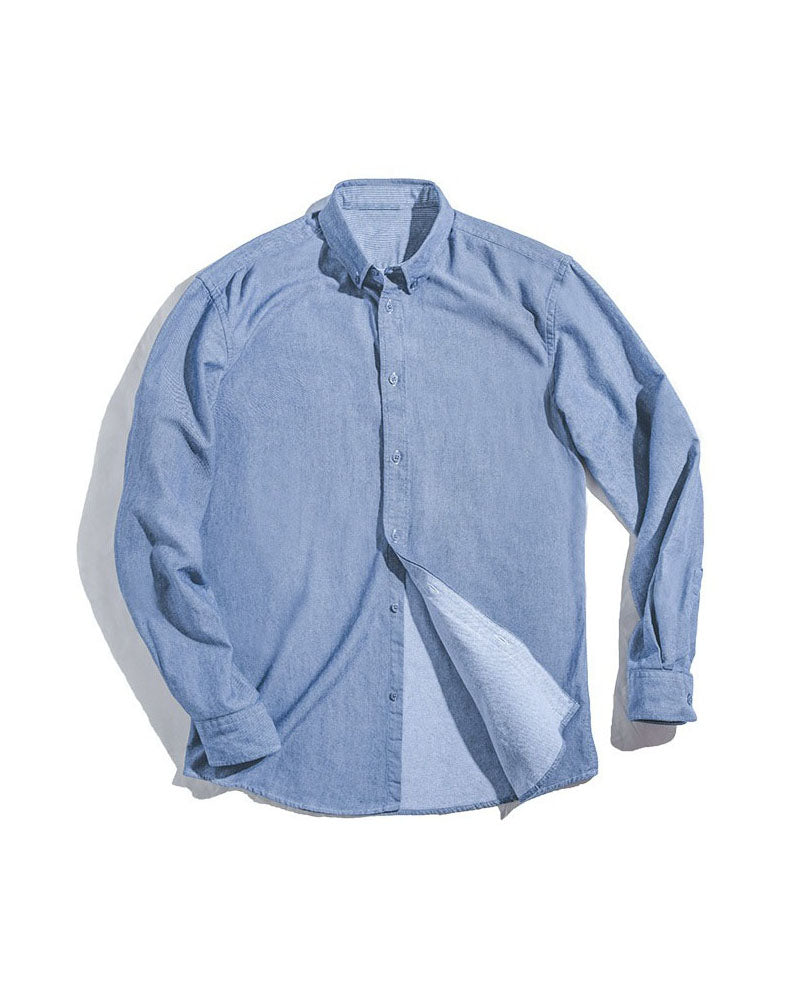 Retro Brushed Oxford Business Casual Men's Shirt - Harmony Gallery