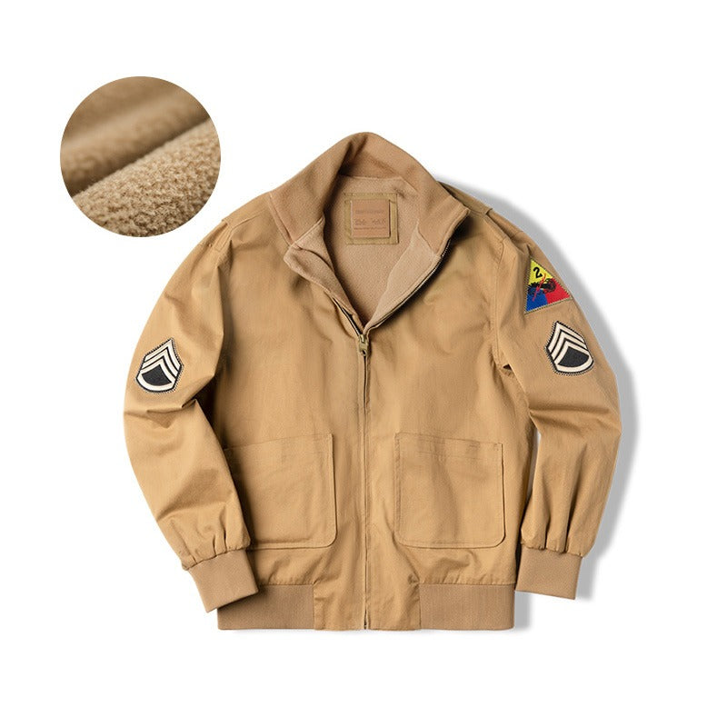 American Retro World War II Fury Tank Army Edition Men's Coat