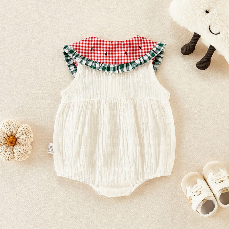 Wrapping Sleeveless Summer Thin Triangle Baby Girl's Romper - Harmony Gallery