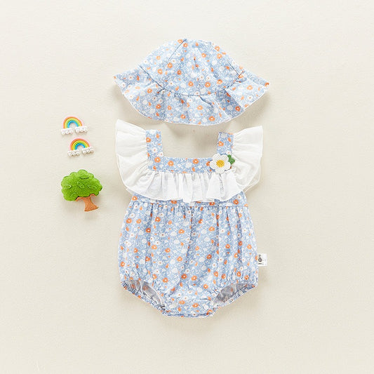 Triangle Summer One-Piece Wrap Dress Baby Girl's Romper