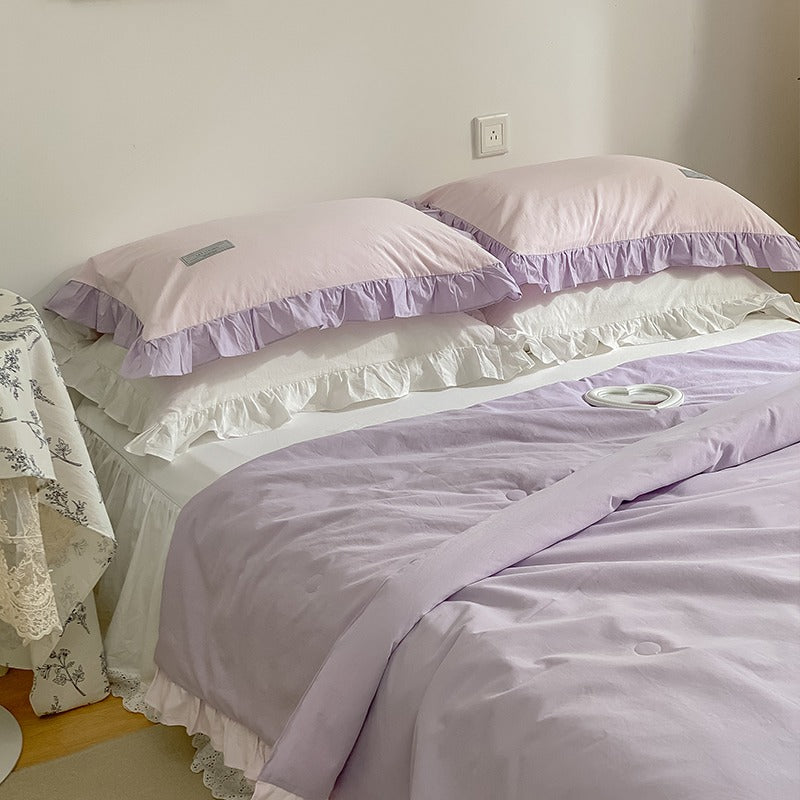 Cotton Heart Cream Cool Air Conditioning Three-Piece Bed Set
