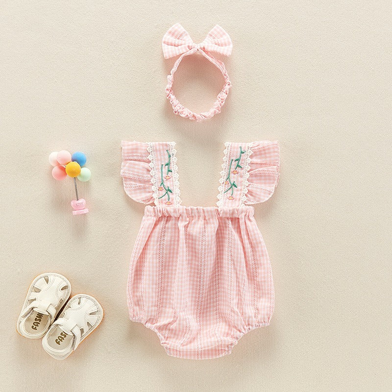 Summer Thin One-Piece Sling Summer Baby Girl's Romper - Harmony Gallery