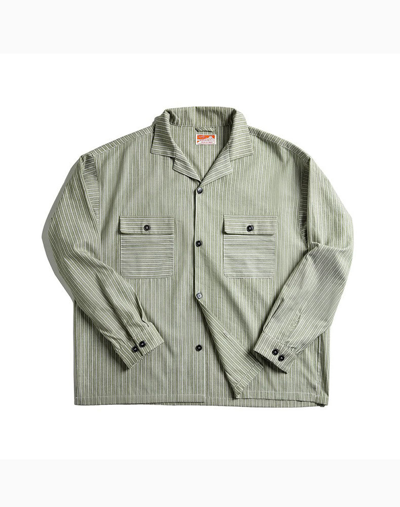 Workwear Retro Yellow Striped Vintage Men's Shirt – Harmony Gallery