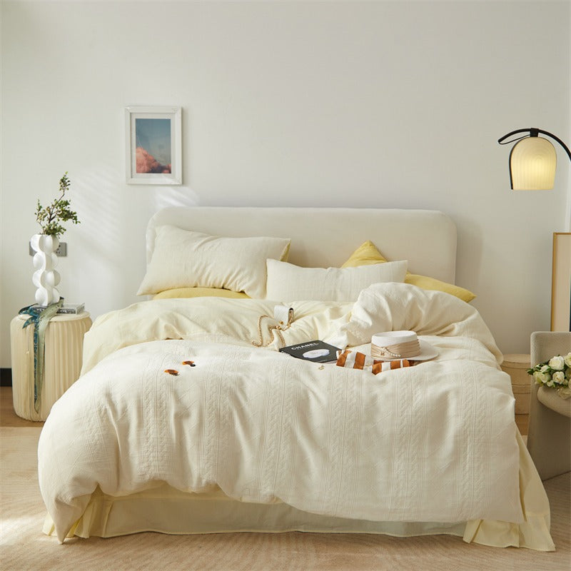 Skin-Friendly Double-Layer Four-Piece Candy Bed Set - Harmony Gallery