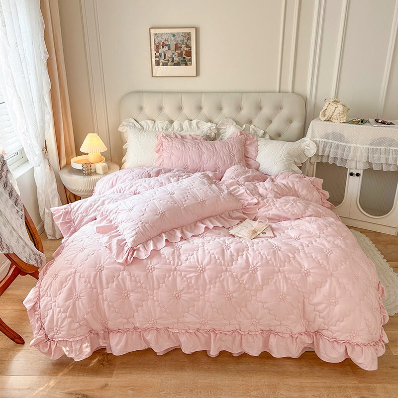 French Princess Washed Cotton Four-Piece Bed Set - Harmony Gallery