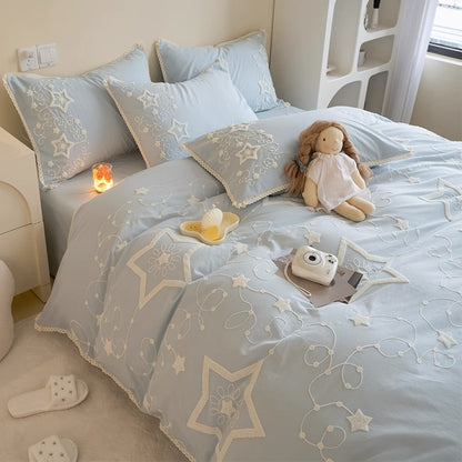 Light Luxury Cotton Four-Piece Set Fresh Princess Bed Sheet